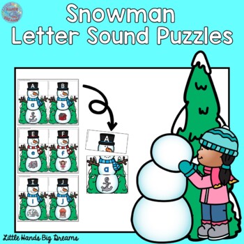 Preview of Snowman Letter Sound Puzzles