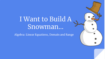 Preview of Snowman Linear Equations with domain and range