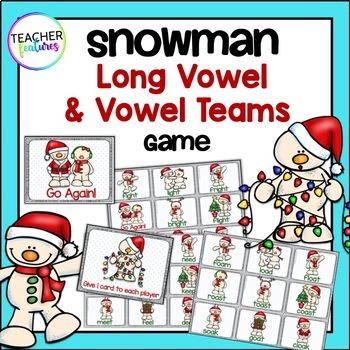 Preview of LONG VOWEL TEAMS Snowman Word Game 1ST & 2ND GRADE PHONICS GAME
