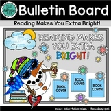 Bulletin Board with Snowman Looking Up | Reading Makes You