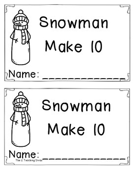 Preview of Snowman Making 10 Book! By The 2 Teaching Divas