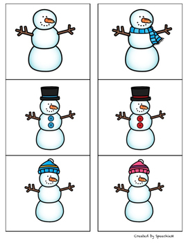 Snowman Match-Up Describing Activity by Speechie M | TpT