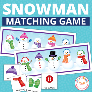 Preview of January Winter Preschool Snowman Matching Game - Fun Winter Activities Centers
