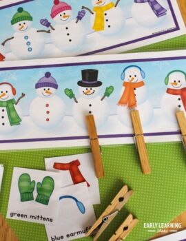 January Winter Preschool Snowman Matching Game - Fun Winter