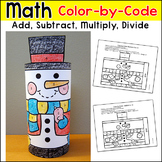 Snowman Math Color by Number 3D Character - A Fun Winter Craft