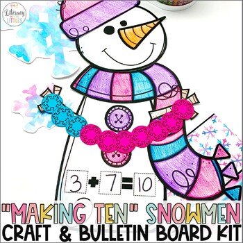 Preview of Snowman Math Craft & Bulletin Board | Making Ten | Addition to Ten | Sums of 10