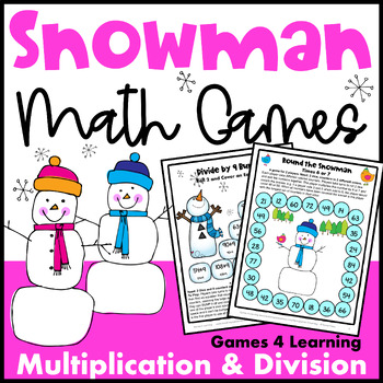 Preview of Fun Winter Math Activities - Snowman Math Games Multiplication & Division Facts