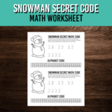 Snowman Math Secret Code | Addition Practice for Lower Ele