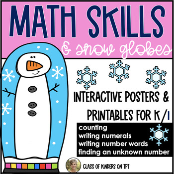 Preview of Snowman Math Skills: Practice Counting, Writing Numerals & Number Words