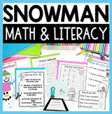 Snowman Math and Literacy Activities - Crafts, Poems, Centers, Bulletin Board