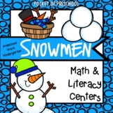 Snowman Math and Literacy Centers for Preschool, Pre-K, an