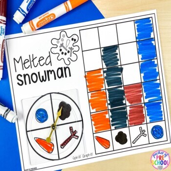 SNOWMEN Literacy & Math Centers - Modern Preschool