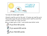Snowman Melt Fry's Sight Word game