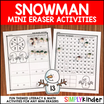 Snowman Mini Eraser Activities by Simply Kinder
