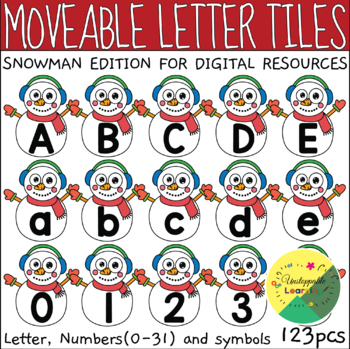 Preview of Snowman Moveable Letter Tiles