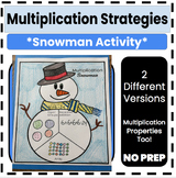 Snowman Multiplication Strategies Math Craft Activity: No Prep