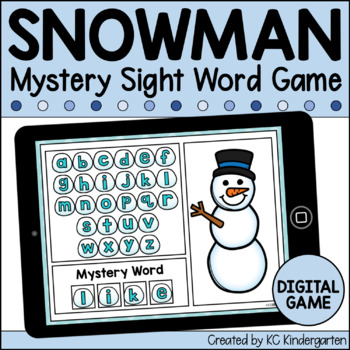 Preview of Snowman Mystery Sight Words Digital Winter Game