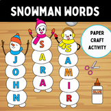 Snowman Name Craft | Snowman at Night |snowman craft