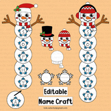 Snowman Name Craft Snowflake Writing Winter Bulletin Board