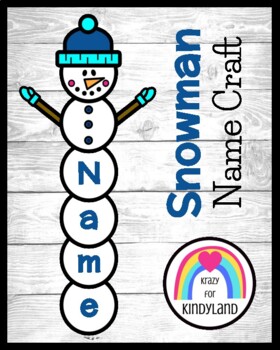 Preview of Snowman Name Craft Winter Activity for Kindergarten Literacy Center