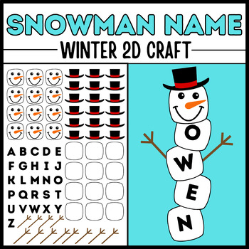 Preview of Snowman Name Craft | Winter Craft Fun December Craftivity