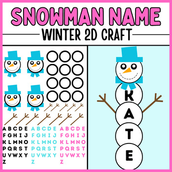 Preview of Snowman Name For Boys Craft | Winter Craft Fun December Crafts