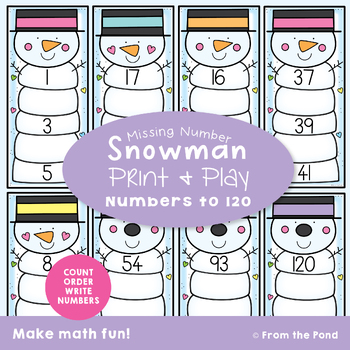 Preview of Counting to 120 Snowman Activity Cards