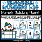 Snowman Number Matching Cards Winter Math Centers Number S