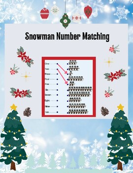 Preview of Snowman Number Matching Winter Math Activities