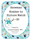 Snowman - Number to Picture Match 1-20
