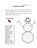Snowman Number/Color Dice Roll in Spanish
