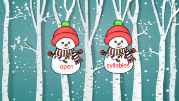 Preview of Snowman Open Syllable Blending (no prep) Science of Reading