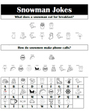 Snowman Packet - Glyph, Tic-Tac-Toe, Word Games & Symbols 