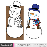 Snowman Paper Bag Puppet