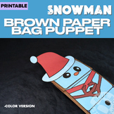 Snowman Paper Bag Puppet Craft- Christmas - Activity - Fun