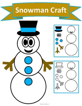 Snowman Craft Template by Mollers Makes It | TPT