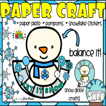 Preview of Snowman Paper Plate And Snow Globe Crafts Pack