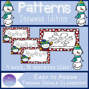Preview of Winter Pattern Practice (Growing and Repeating) Number Sense Digital Activity
