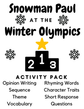 Preview of Snowman Paul at the Winter Olympics Activity Literacy Pack
