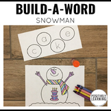 Snowman Craft Word Building | Quick Phonics Center Activity