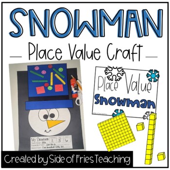 Preview of Snowman Place Value  1st Grade 2nd Grade Math Craft