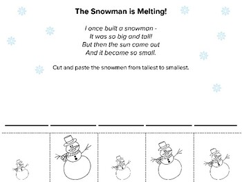 Snowman Poem, Winter Music, Preschool Winter, Christmas poem | TpT