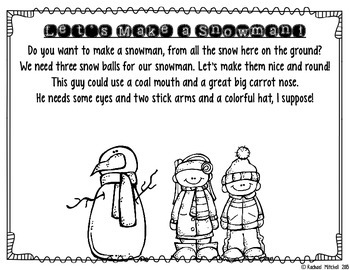 Snowman Poem & Word Work Activity- 'Let's Make a Snowman!' by Rachael ...