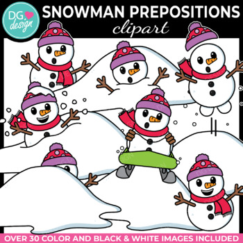 Preview of Snowman Prepositions | Snowman Clipart | Winter Clipart | Christmas Clip Art