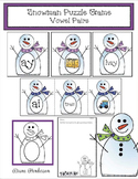 Snowman Activities Vowel Pairs Winter Puzzle Game