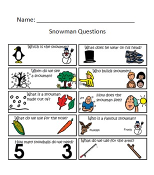 Preview of Snowman Questions