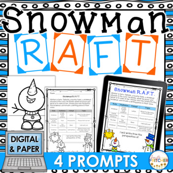 Preview of Snowman RAFT Winter Creative Writing Activity | Digital | Distance Learning