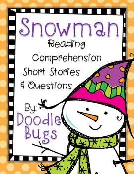 Preview of Snowman Reading Comphrehension Mini Stories and Questions