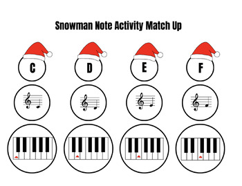 Preview of Snowman Rhythm and Note Matching Music Activity