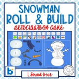 Snowman Roll and Build L Sound Articulation Game BOOM CARDS